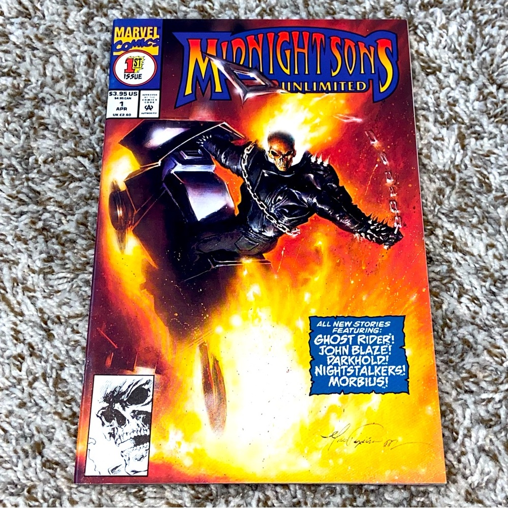 VINTAGE 1993 MARVEL Midnight Sons Key #1 Issue Ghost Rider Morbius Comic Book